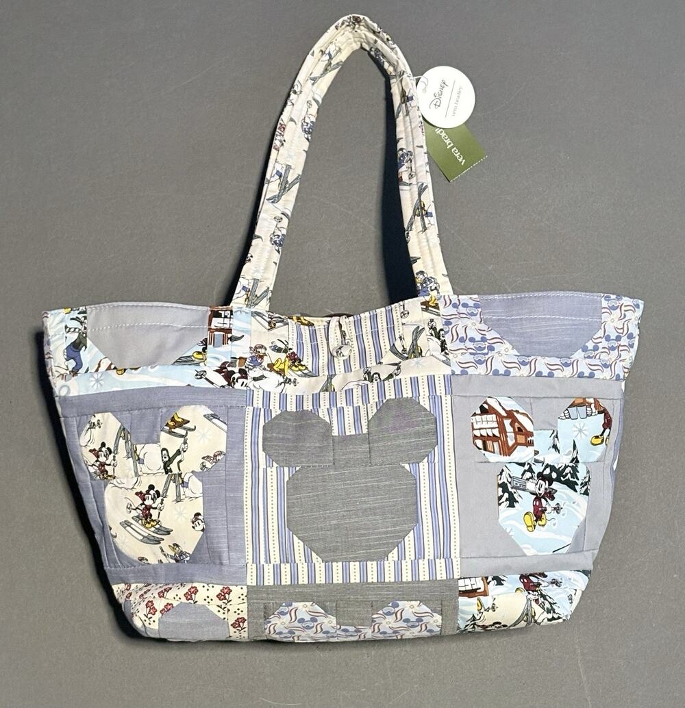 Vera Bradley Ski Weekend Patchwork Small Hathaway Tote Mickey Mouse Frnds EXACT